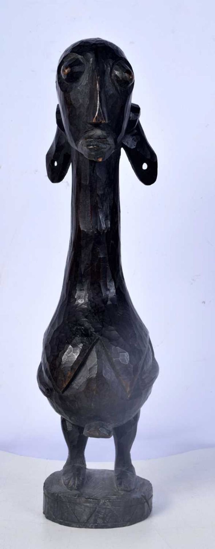 A carved wood African tribal fertility figure 31 cm. - Image 2 of 5