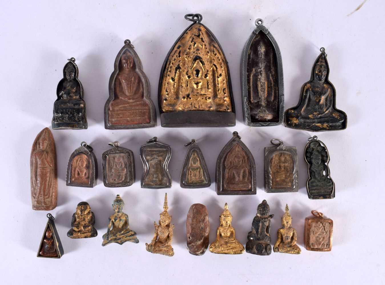 A GROUP OF 18TH/19TH CENTURY SOUTHEAST ASIAN BRONZE BUDDHA PLAQUES in various forms and sizes.