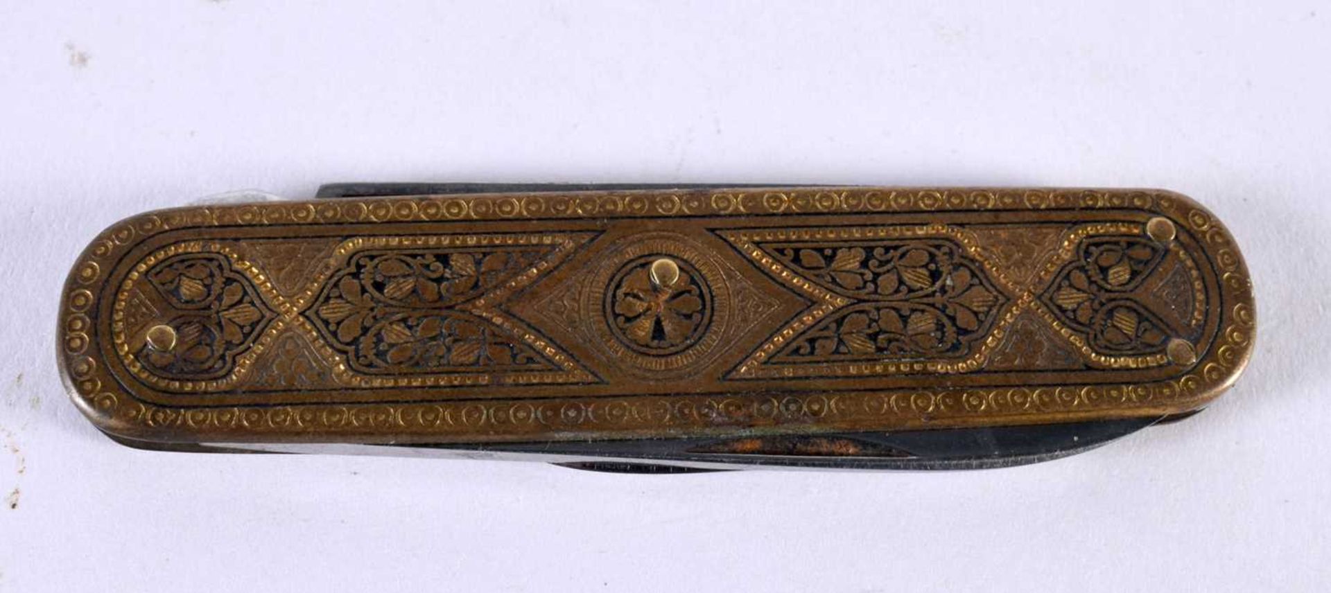 AN ANTIQUE TOLEDO TYPE POCKET KNIFE. 41.5 grams. 18cm long extended.