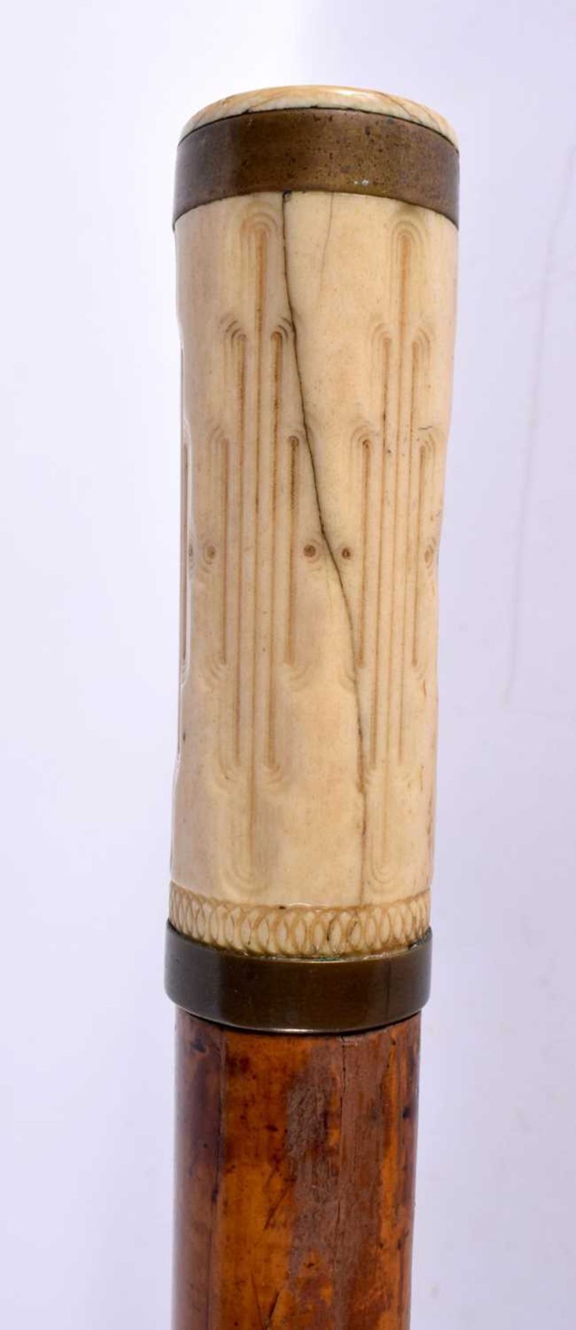 AN ANTIQUE BONE HANDLED SWORD STICK. 90cm long. - Image 2 of 7
