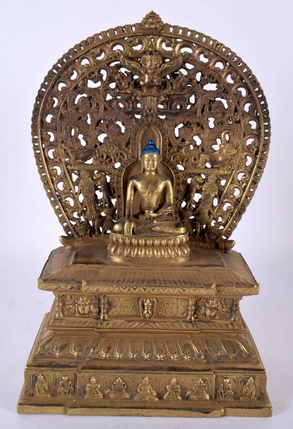 A COLLECTION OF TEN CHINESE TIBETAN GILT BRONZE FIGURES OF BUDDHAS 20th Century, in various forms - Image 11 of 13