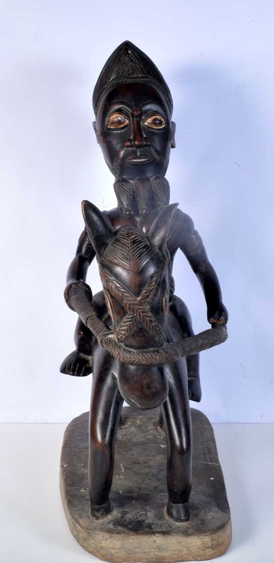 A large African Tribal carved wooden Dogun Horseman 70 x 54 cm. - Image 2 of 7