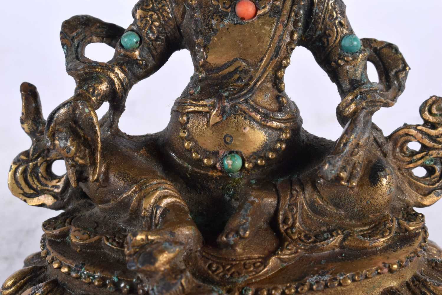 A CHINESE TIBETAN GILT BRONZE FIGURE OF A BUDDHA 20th Century. 13 cm x 7cm. - Image 3 of 8