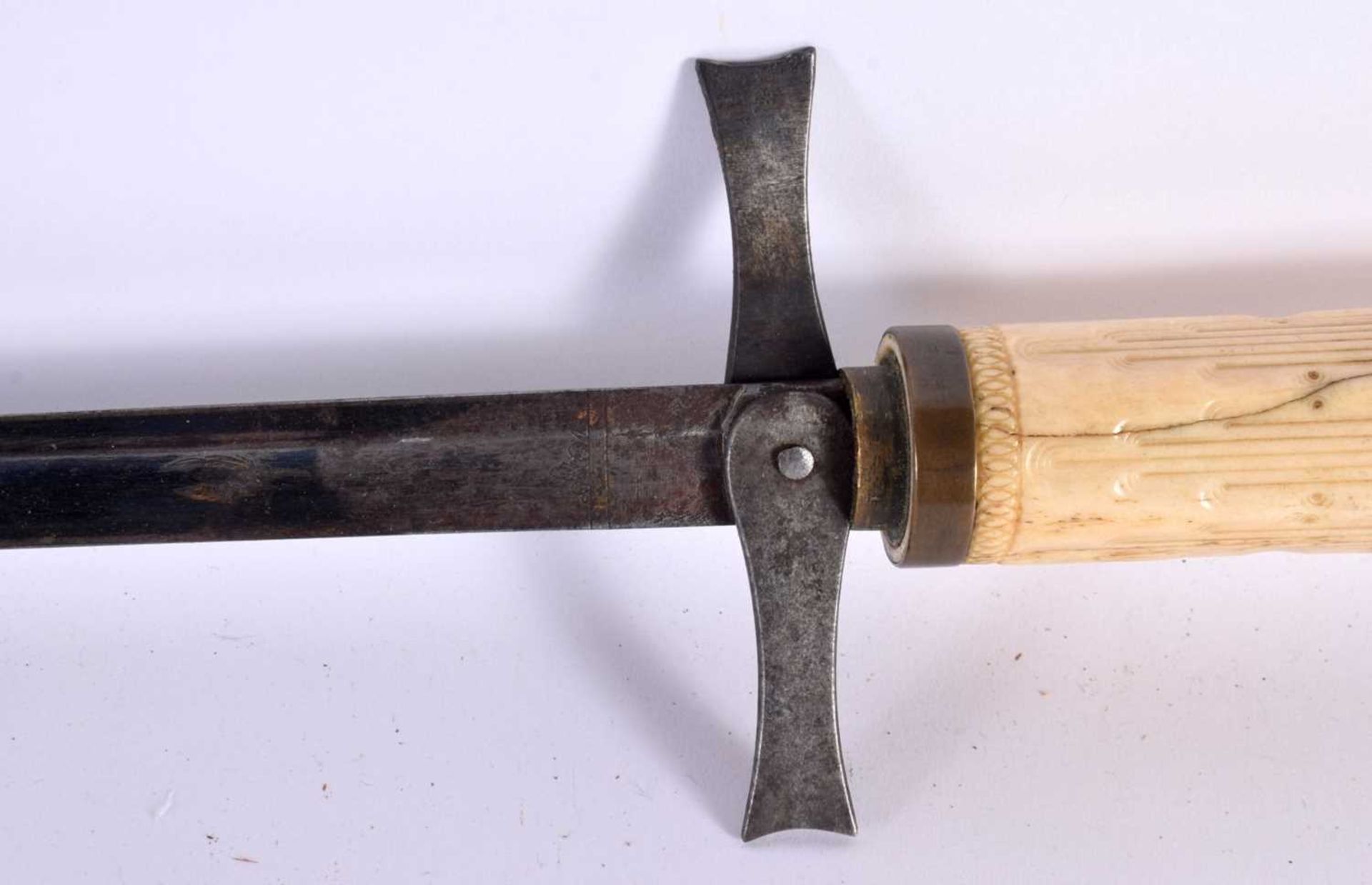 AN ANTIQUE BONE HANDLED SWORD STICK. 90cm long. - Image 4 of 7