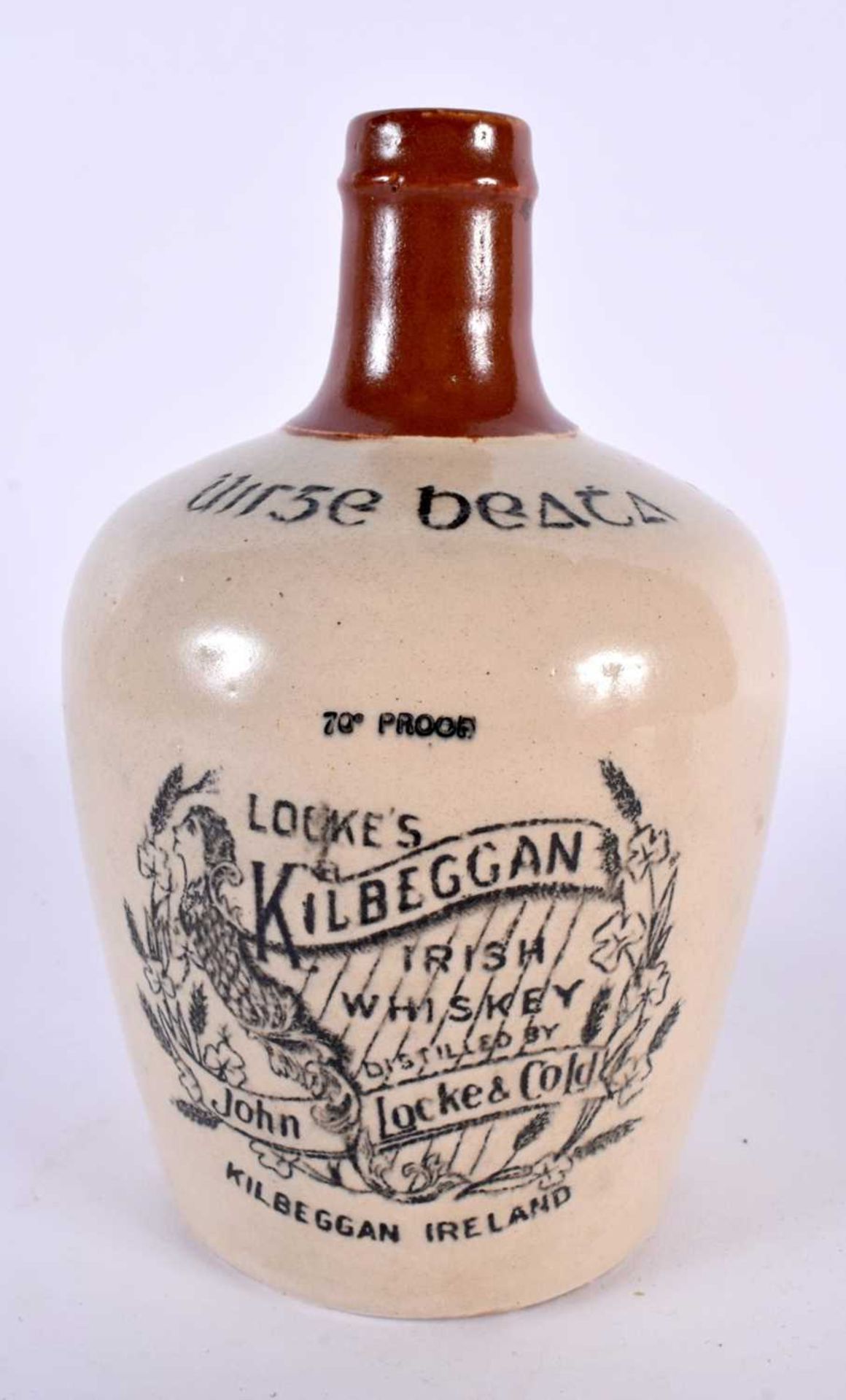 AN IRISH JOHN LOCKES KILBEGGAN WHISKEY JUG together with two Hungarian wine bottles. Largest 22cm - Image 2 of 11