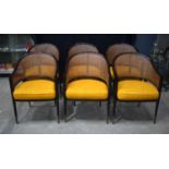 A set of Alfonsomarina Rattan backed and upholstered cushioned seats 86 x 60 x 60 cm (6)