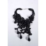 A jet beaded necklace 30cm