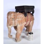 A carved hardwood elephant plant stand. 47 X 47cm .