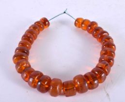 AN AMBER NECKLACE. 134 grams. 48 cm long.