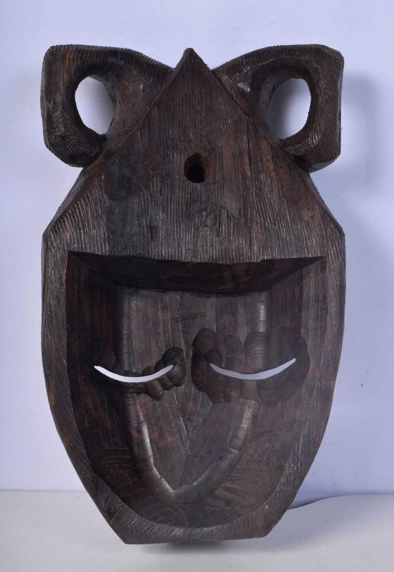 A West African carved wood Tribal mask 34 cm. - Image 2 of 2
