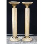 A pair of marble and gilt metal column stands 102 x 28 x 28cm (2).