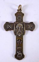 AN ANTIQUE FRENCH LOURDES CROSS. 15.4 grams. 7.5 cm x 4.25 cm.