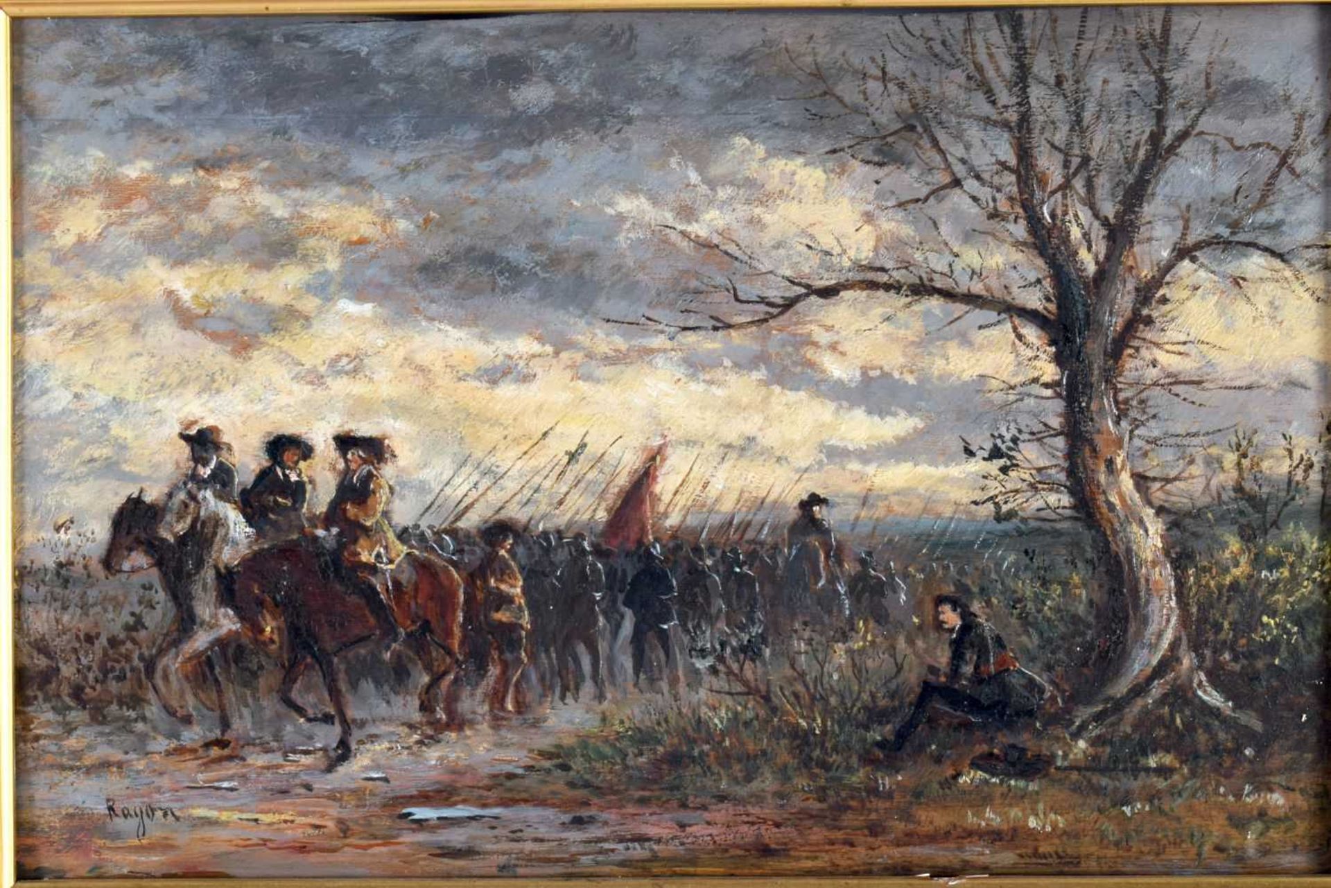 Continental School (19th Century) Oil on board, Military Interest, Soldiers within a landscape. 42 - Image 2 of 12