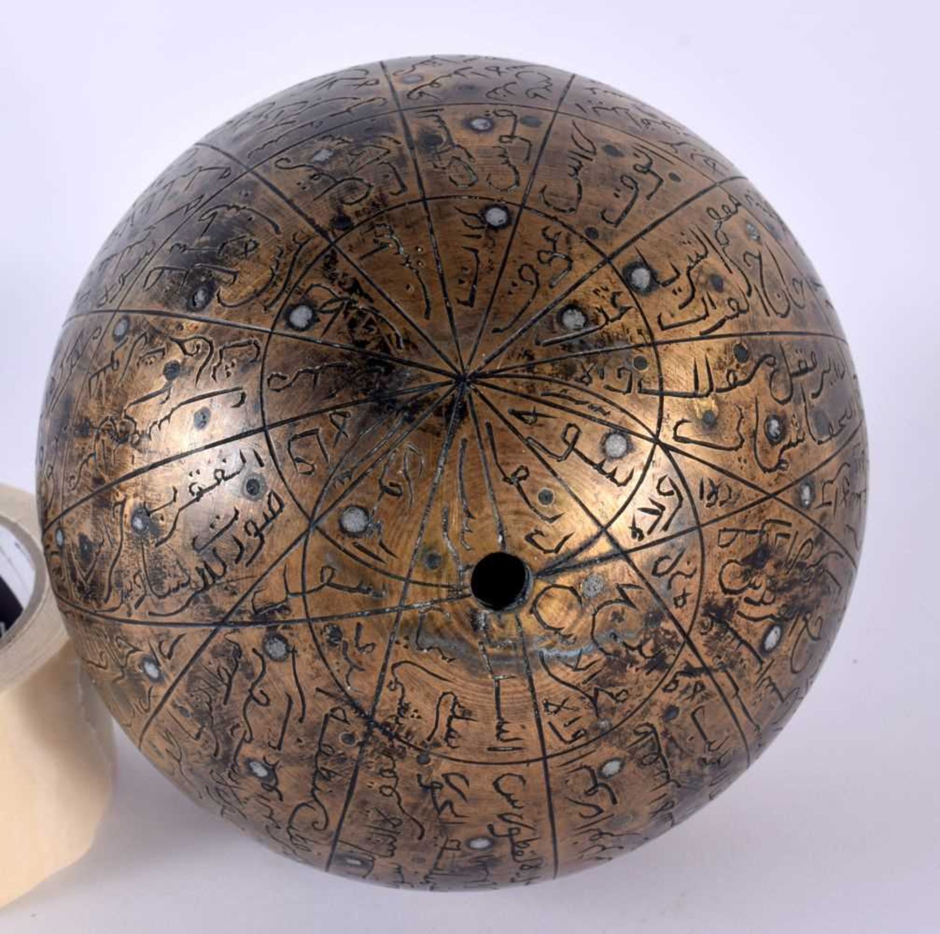 A Large Indo-Persian Brass Celestial Globe, of typical spherical form, constructed of cast heavy - Image 4 of 5