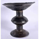 A VERY RARE 16TH/17TH CENTURY SASNIAN/MIDDLE EASTERN SILVER INCENSE HOLY OIL BURNER of footed dish