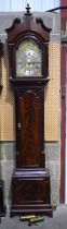 A GOOD GEORGE III ENGLISH MAHOGANY LONGCASE CLOCK by Francis Perigal of London. 245 cm x 45 cm, dial