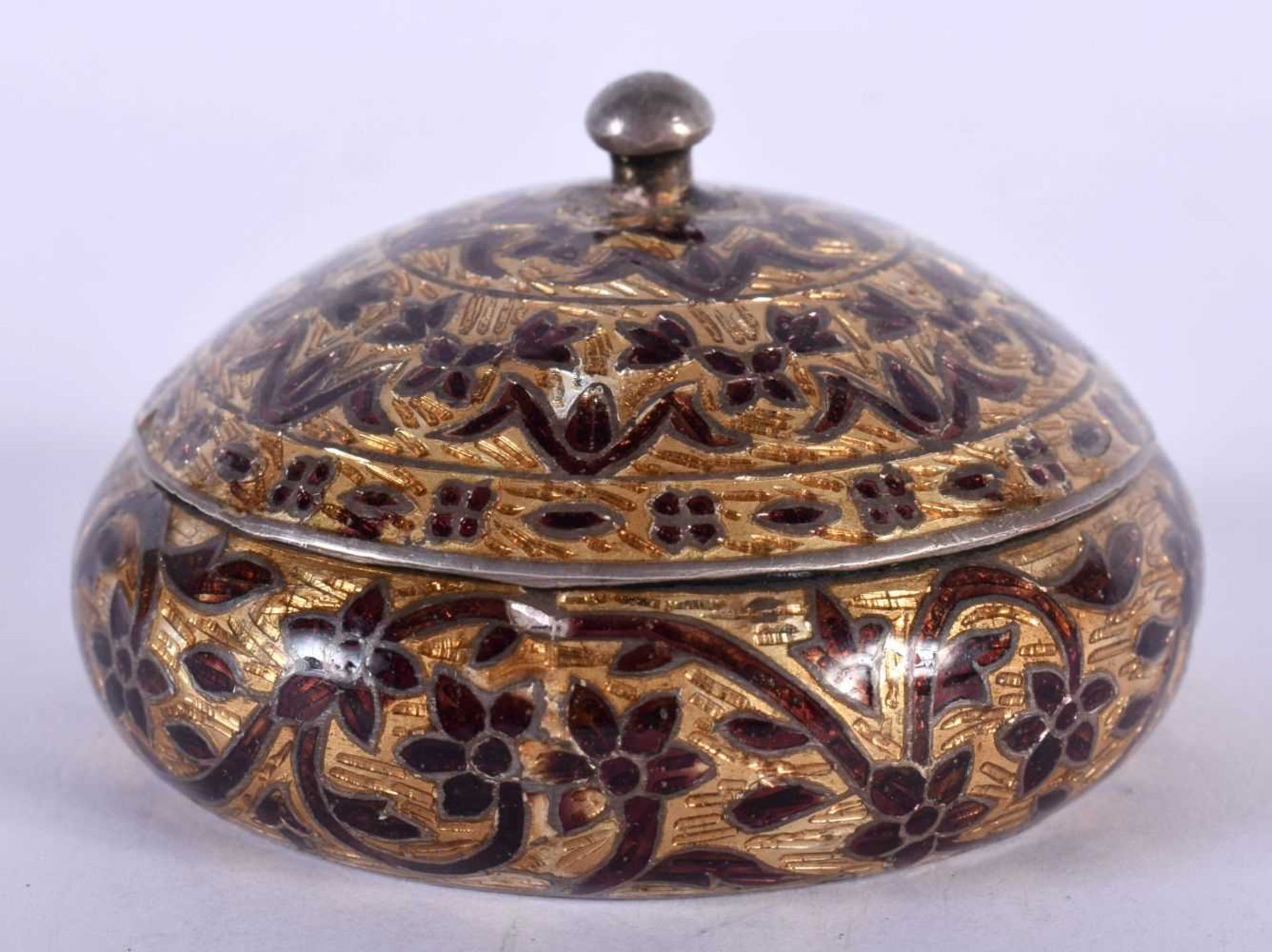 A Silver and Cloisonne Enamel Trinket Box. Stamped 925, 5.8cm x 3.5cm, weight 42g. Minor chip to - Image 2 of 4