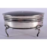An Early 20th Century Silver Jewellery Box with Plique A Jour Tortoiseshell Lid. Hallmarked London