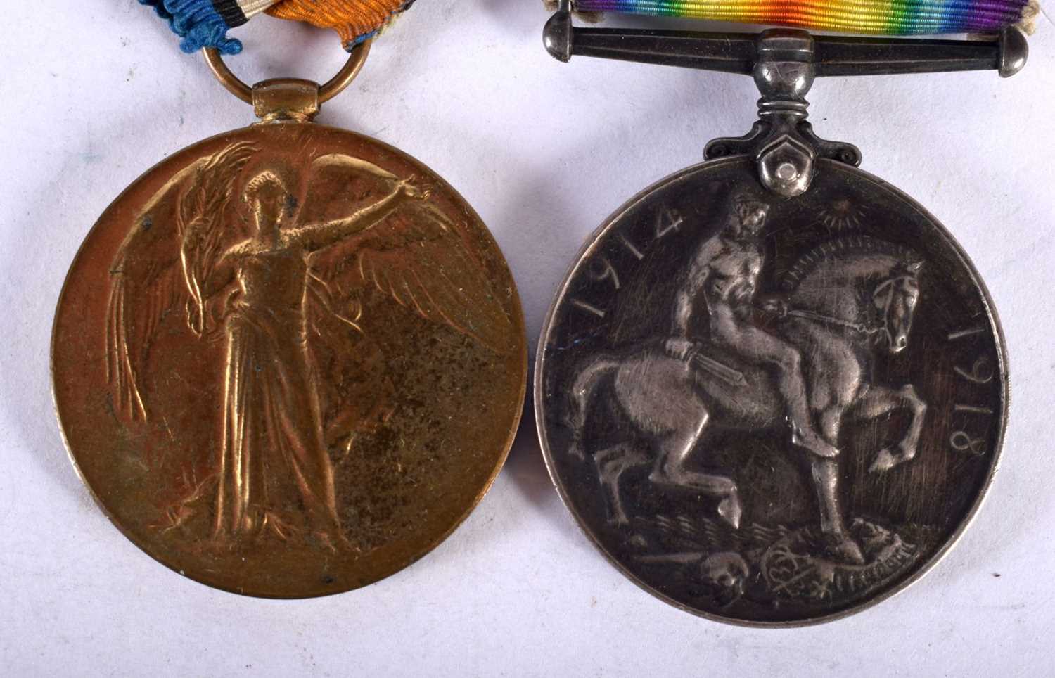 WW1 British War & Victory Medal Pair Named 47766 Pte H Bentley Manchester Regt. Good Condition - Image 2 of 3