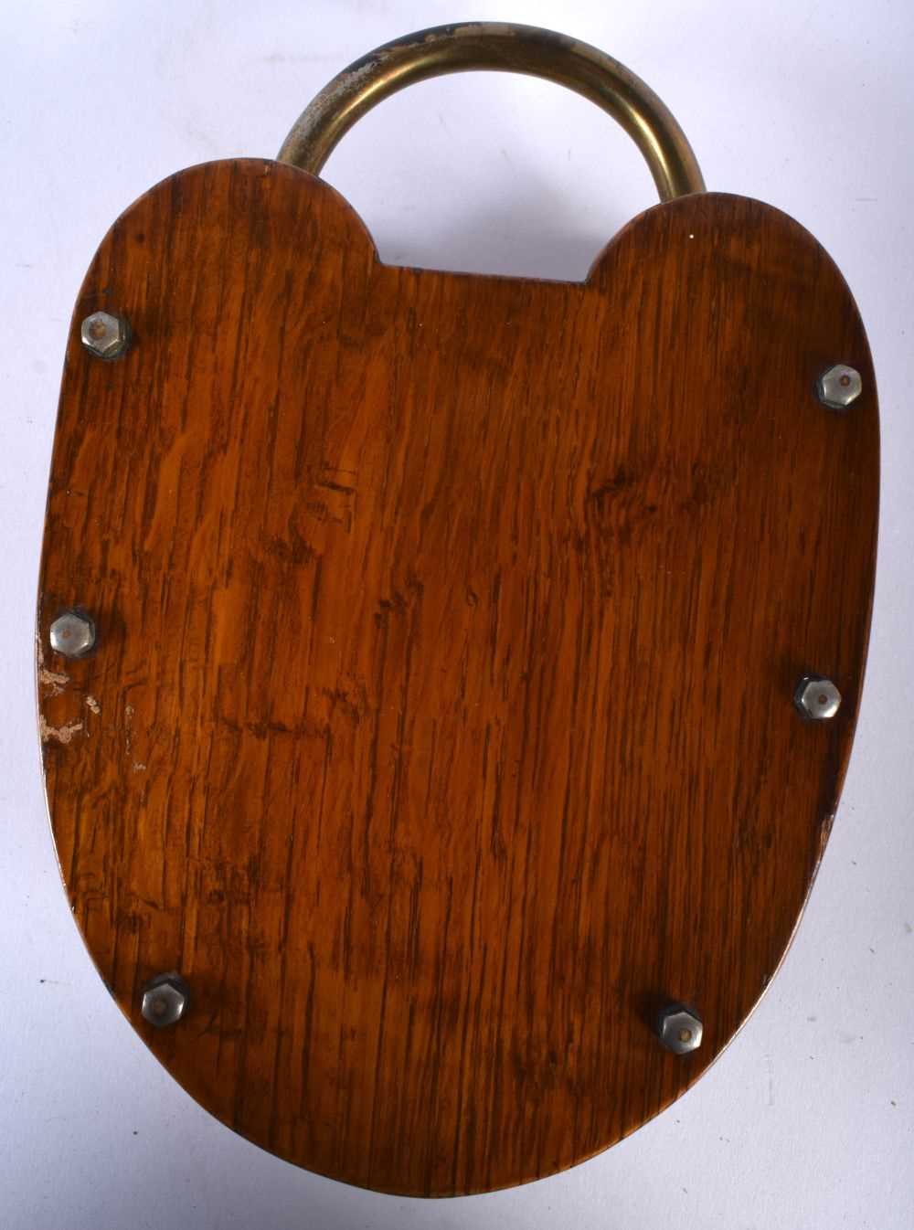 Antique Cribbage Board, English Oak Padlock with Playing Cards Drawer, Victorian 1800's. 22cm x 15cm - Image 3 of 5