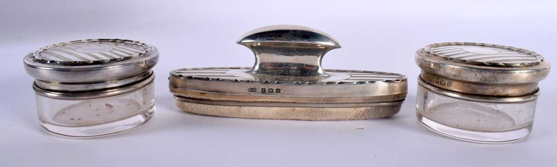 A Silver Vanity Set in a Fitted Case together with a Button Hook and Silver topped Scent Bottle. - Image 5 of 6