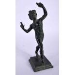 Antique Bronze Grand Tour Dancing Faun Form Sculpture. 11.5cm x 5cm x 4cm. Good Condition