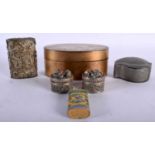 Six Metal and Silver Boxes (incl Cloisonne, Filigree and Lacquer). Largest 11.7cm x 7.8cm x 5cm (6).