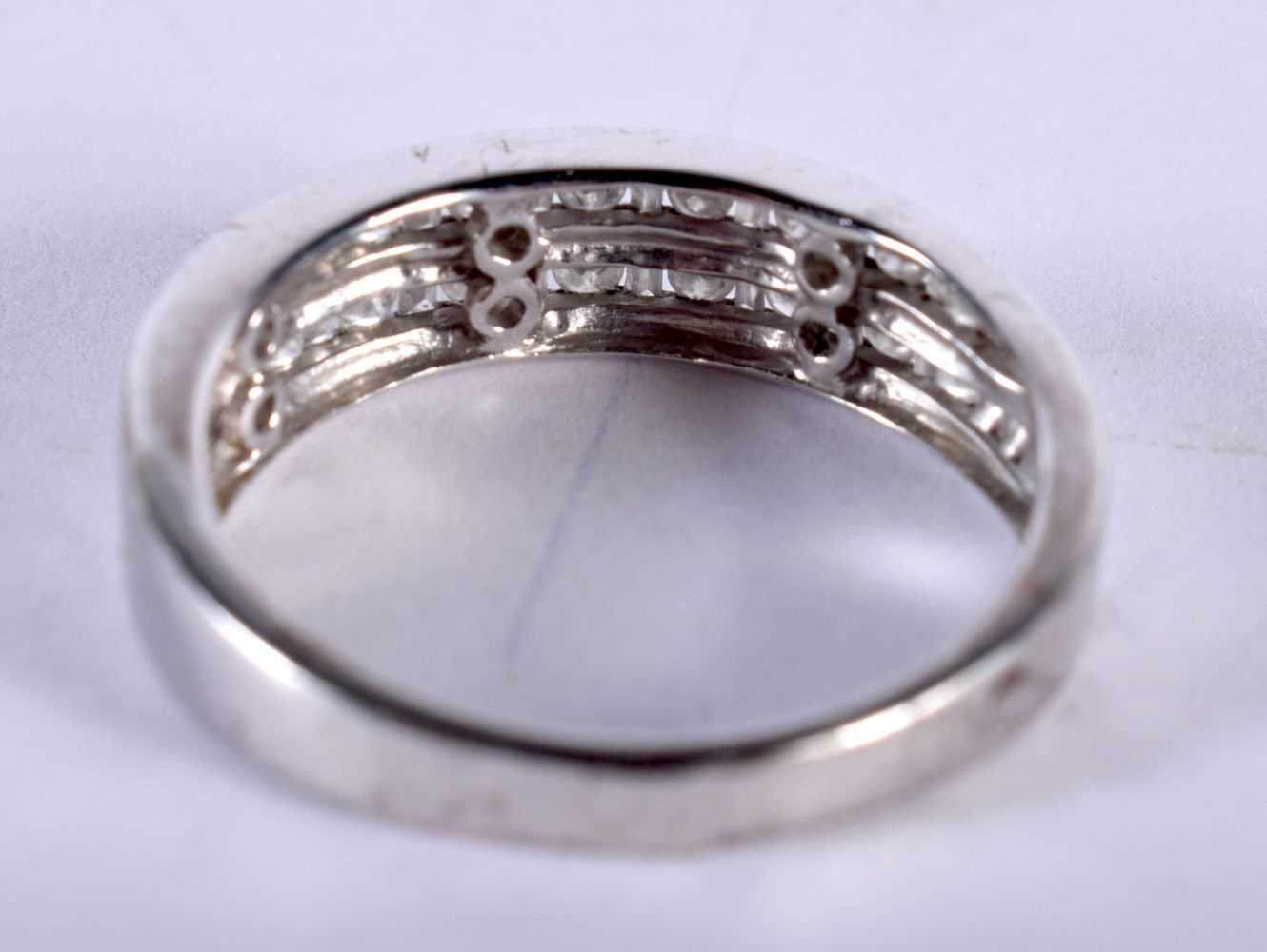 9ct White Gold Diamond Multi-Row Half Eternity Ring. Size O, weight 2.5g. Good Condition - Image 3 of 4