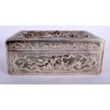 An Asian Silver Box with Heavy Embossed Floral Decoration. Vietnamese Silver Mark. 3.8cm x 9.4cm x