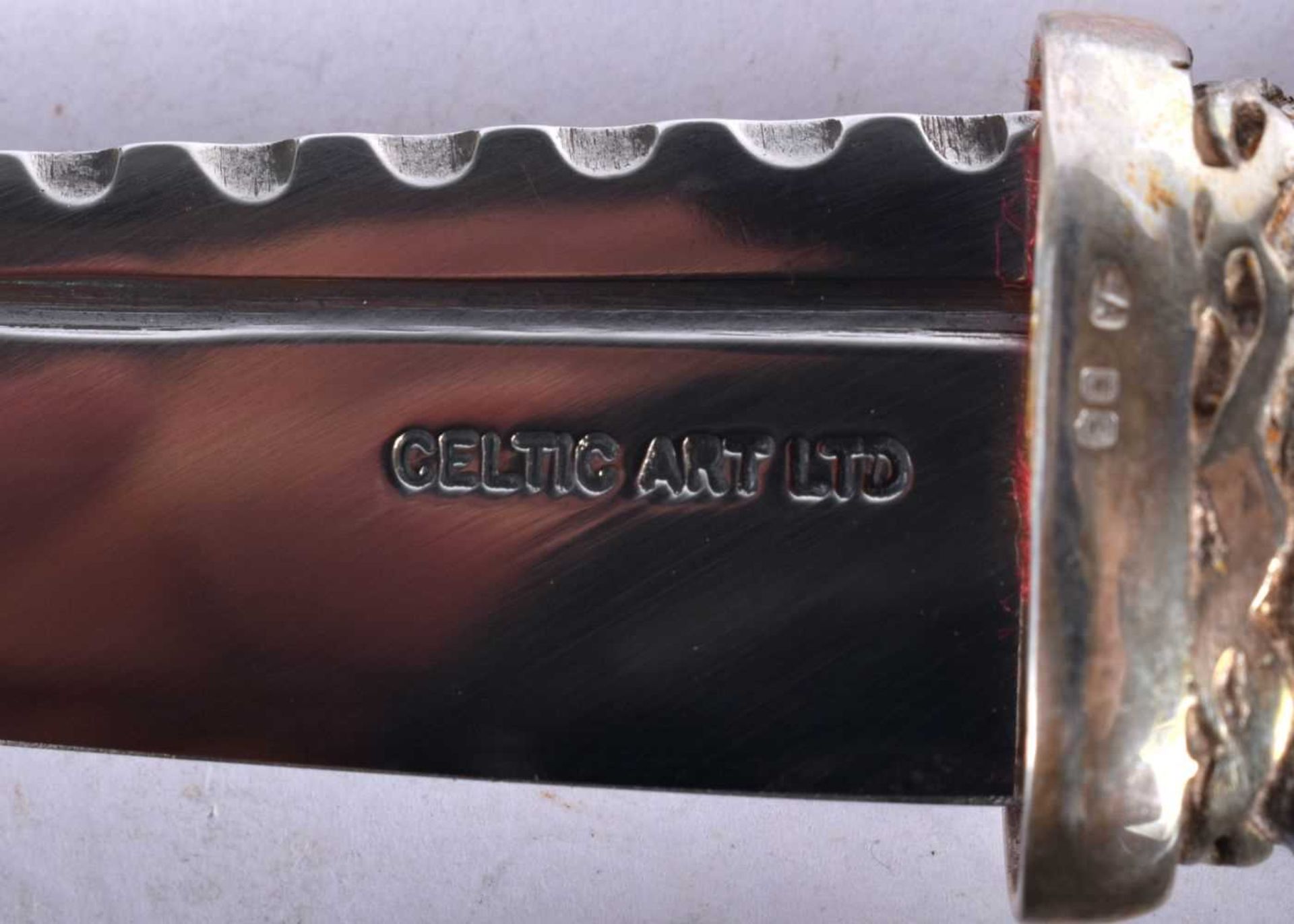 A Boxed Scottish Sterling Silver Mounted Sgian Dubh Dirk, Edinburgh 1975, Celtic Art Limited. - Image 3 of 5