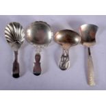 Four Silver Caddy Spoons, Hallmarks include London 1855, total weight 60g (4). Good Condition