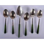 A Silver Shovel Spoon Hallmarked Sheffield 1931 together with Five matching Teaspoons Hallmarked