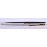 Vintage Parker 61 Brushed Steel Fountain Pen W/ 14Ct Gold Nib. Good Condition