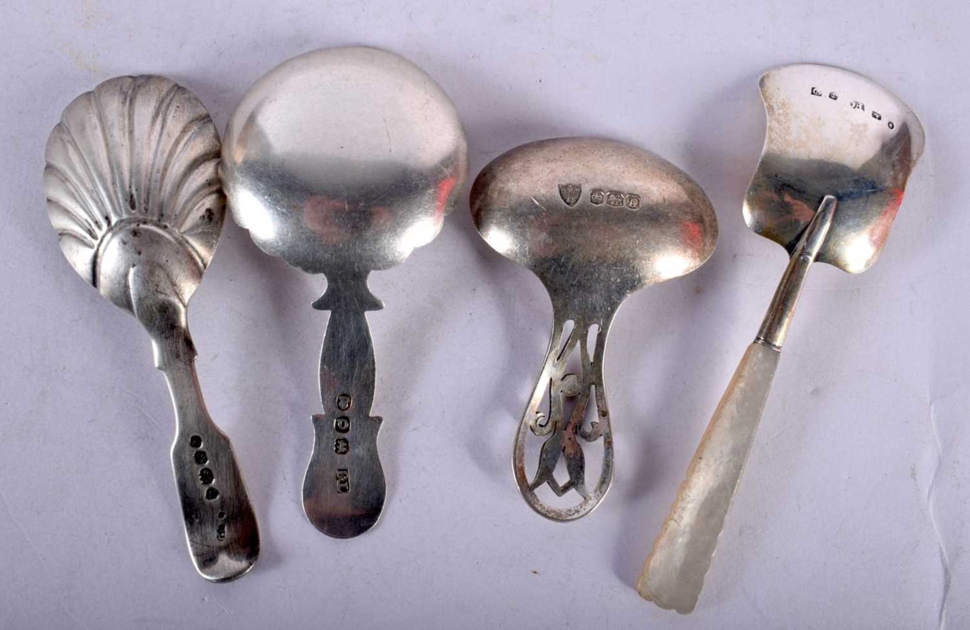 Four Silver Caddy Spoons, Hallmarks include London 1855, total weight 60g (4). Good Condition - Image 5 of 5