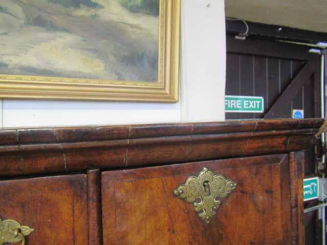 A GEORGIAN WALNUT AND BANDED CHEST ON STAND, second quarter 18th century, the moulded cornice over - Image 22 of 30