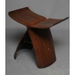 A VITRA BUTTERFLY STOOL, modern, designed by Sori Yanagi in 1954, of ply wood construction