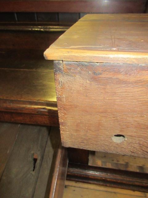 A GEORGIAN OAK LOW DRESSER, mid 18th century, the moulded edged top with raised plate stand, three - Image 17 of 25