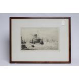 WILLIAM LIONEL WYLLIE RA (1851-1931) "Liverpool from Cammell Lairds", first state drypoint