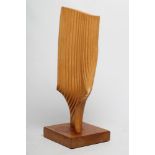 BRIAN WILLSHER (1930-2010) Abstract, carved wood sculpture on square base, signed and dated 1994,