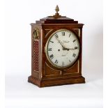 A REGENCY MAHOGANY CASED BRACKET CLOCK by Barber & Whitwell, York, the twin barrel movement with