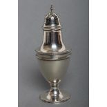 A GEORGE III VASE SHAPED SILVER MUFFINEER, maker Robert Hennell, London 1787, with applied bead