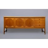 A NATHAN TEAK SIDEBOARD, mid 20th century, the fascia with a pair of cupboard doors each with a