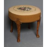 A WALNUT DRESSING STOOL