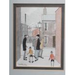 GEOFFREY WOOLSEY BIRKS (1929-1993) Figures Chatting on a Street Corner, watercolour and pencil,