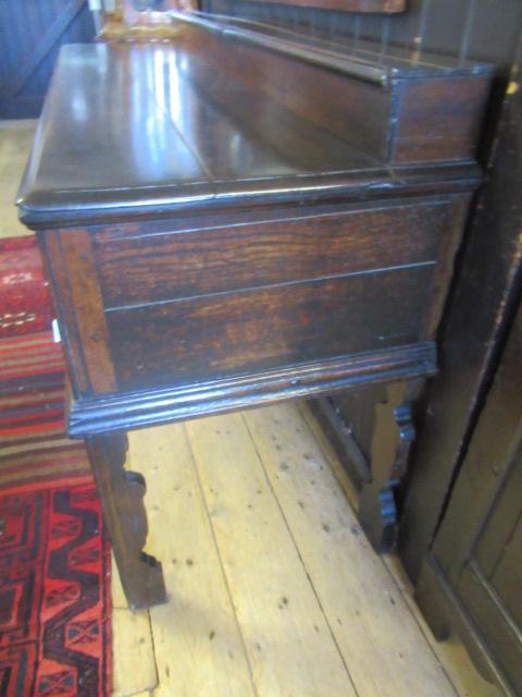 A GEORGIAN OAK LOW DRESSER, mid 18th century, the moulded edged top with raised plate stand, three - Image 2 of 25