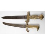AN 1832 ARTILLERY SWORD/GLADIUS with 18 1/2" fullered blade and brass hilt with fish scale grip,