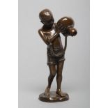 GIUSEPPE M PICCIOLE (Italian 19/20th century), "Spilling", bronze figure of an African boy with a