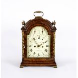 A MAHOGANY CASED BRACKET CLOCK by John Bancroft, Scarborough, c.1800, the twin barrel movement