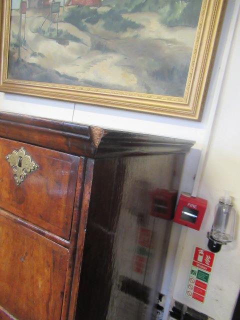 A GEORGIAN WALNUT AND BANDED CHEST ON STAND, second quarter 18th century, the moulded cornice over - Image 8 of 30