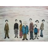 LAURENCE STEPHEN LOWRY (1887-1976) "His Family", lithograph, limited edition with blindstamp, signed